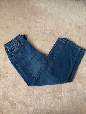 Women's Dark Blue Wide-Leg Jeans - Flare Style